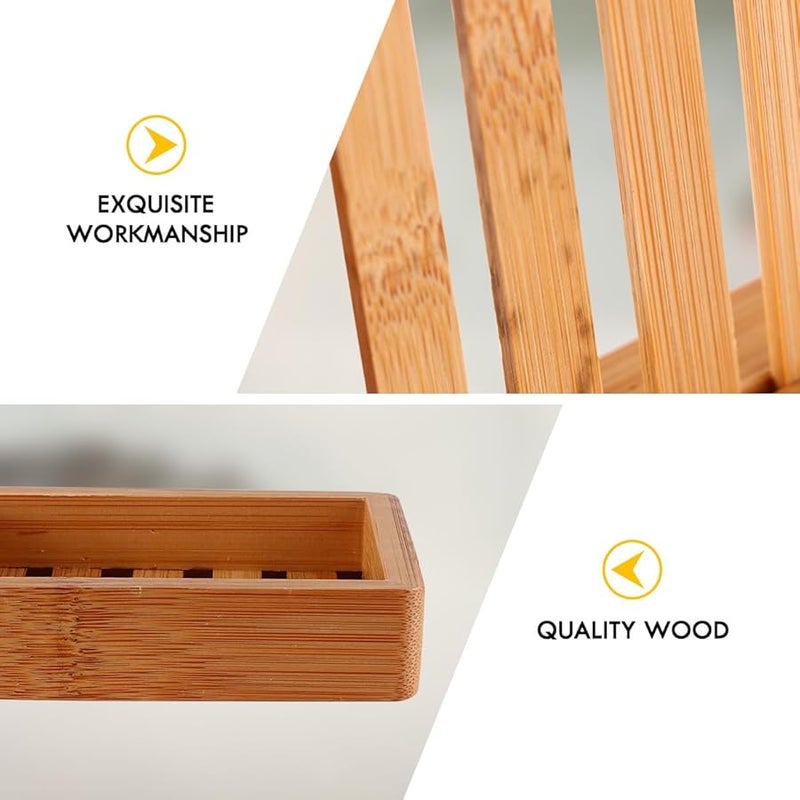 Cabilock Wood Soap Tray Holder with Drainage for Bathroom Shower Sink Home and Travel Use - Image 3